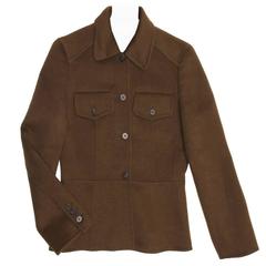 Prada Olive Angora Military Jacket 9