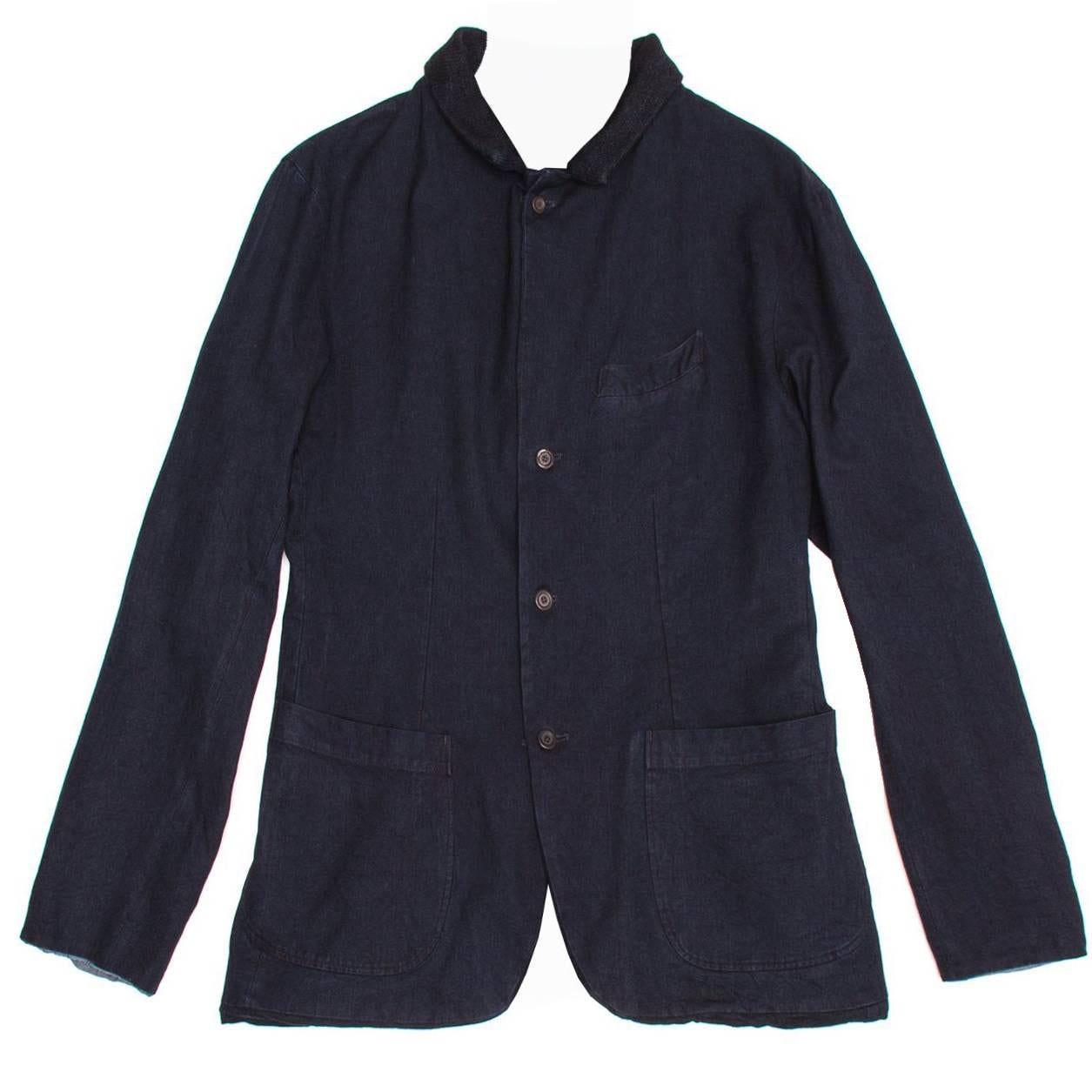 45rpm Navy Cotton Reversible Jacket For Man For Sale