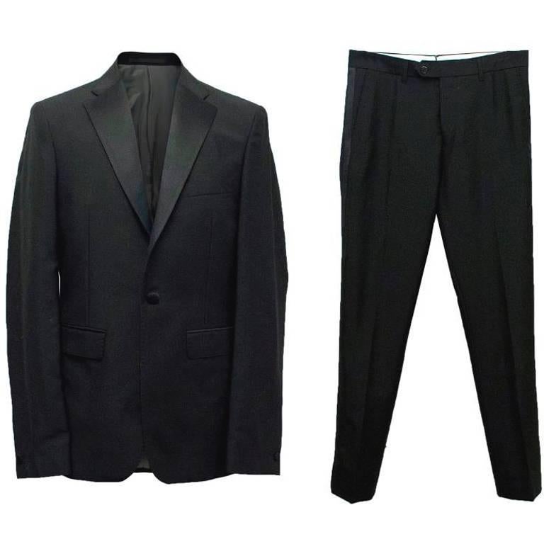 Acne Men's Black Wool and Mohair Tuxedo Suit For Sale