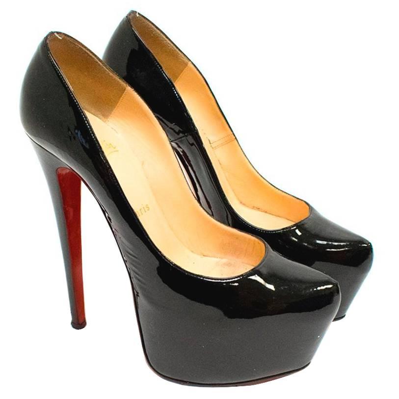 Christian Louboutin Daffodile 160 Black Patent Pumps For Sale