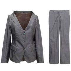 Alexander McQueen Grey Pinstripe Suit