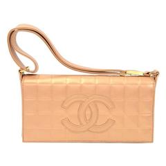 Chanel Metallic Brown Embossed Chocolate Leather Shoulder Party Bag 10