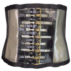 S/S 2007 Dolce & Gabbana Runway Corset Buckle Clear PVC Plastic Belt 1