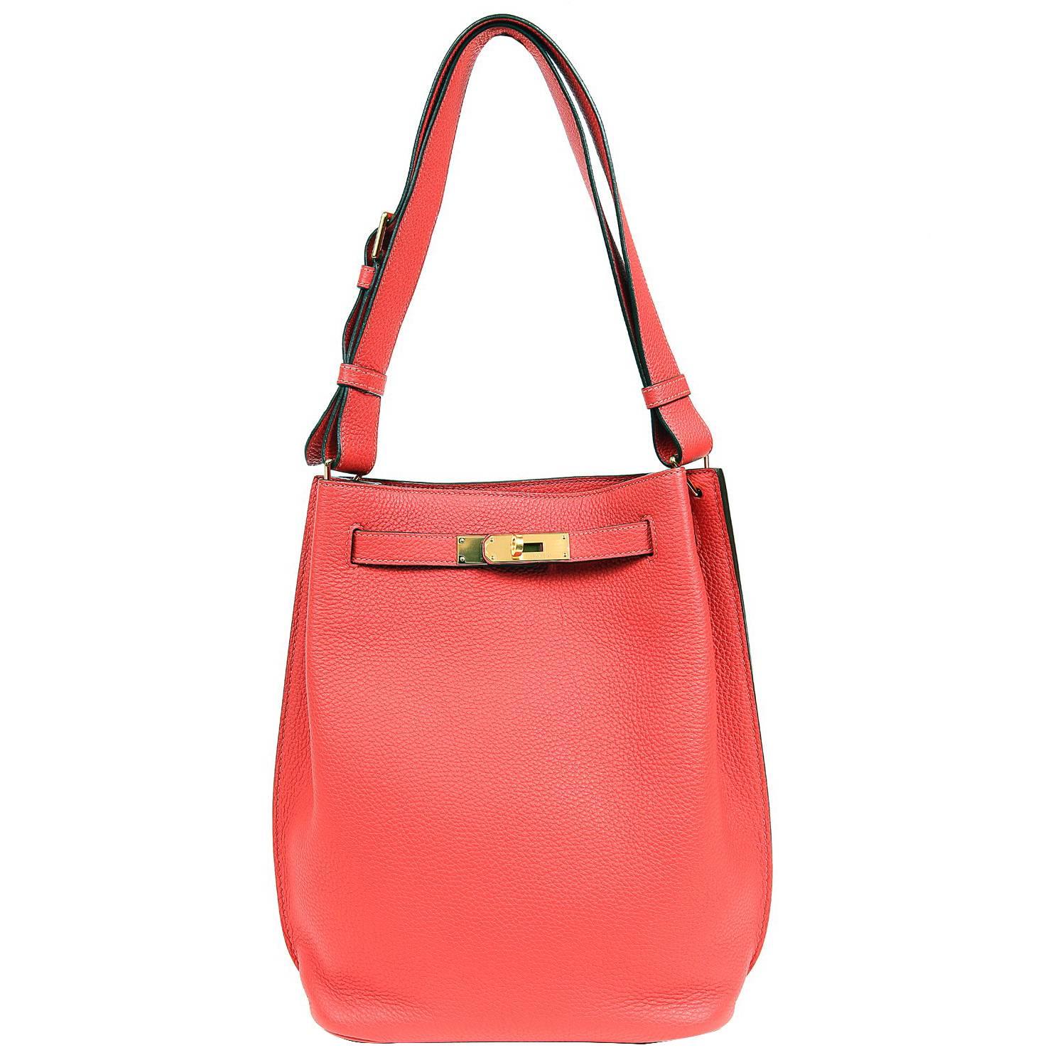 Hermès Geranium 26 cm So Kelly Shoulder Bag For Sale