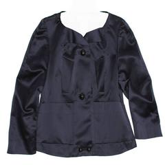 Chloe' Navy Silk Satin Jacket