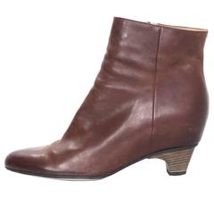 Maison Martin Margiela Brown Leather Ankle Boots Sz 39.5 with Box