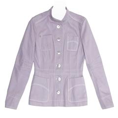 Louis Vuitton Lavender Cotton Fitted Jacket 12