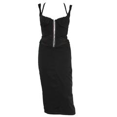 Tom Ford for Gucci 2003 Collection Silk Corset Top Cocktail Dress 40 6