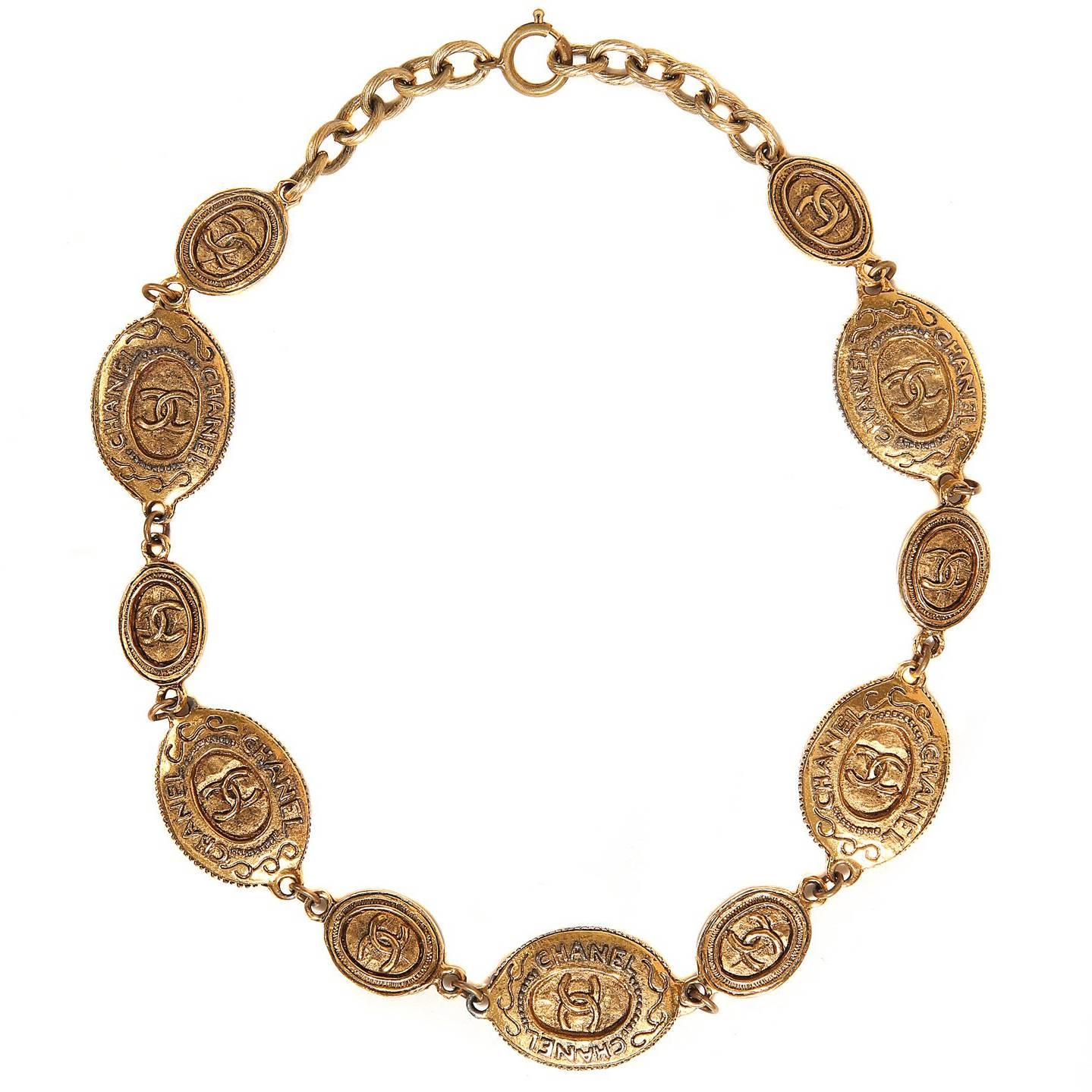Chanel Oval Coin Necklace