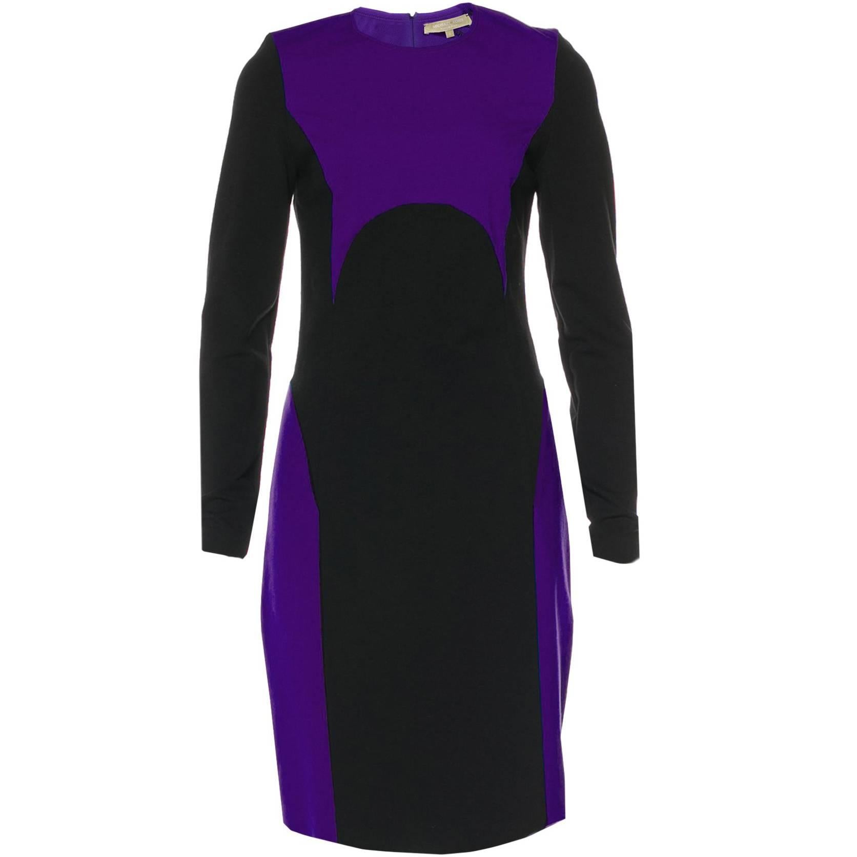 Michael Kors Purple & Black Sheath Dress sz US8