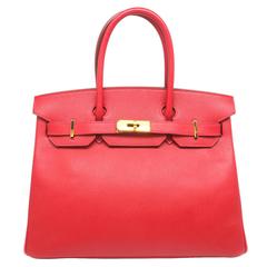Hermes Birkin 30 Rouge Casaque Veau Epsom Leather GHW Top Handle Bag