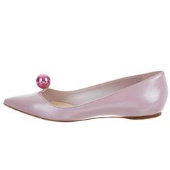 Christian Dior NEW & SOLD Pink Patent Ball Evening Flats in Box