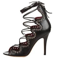 Isabel Marant NEW & SOLD OUT Black Lace Up Cut Out Heels Sandals in Box