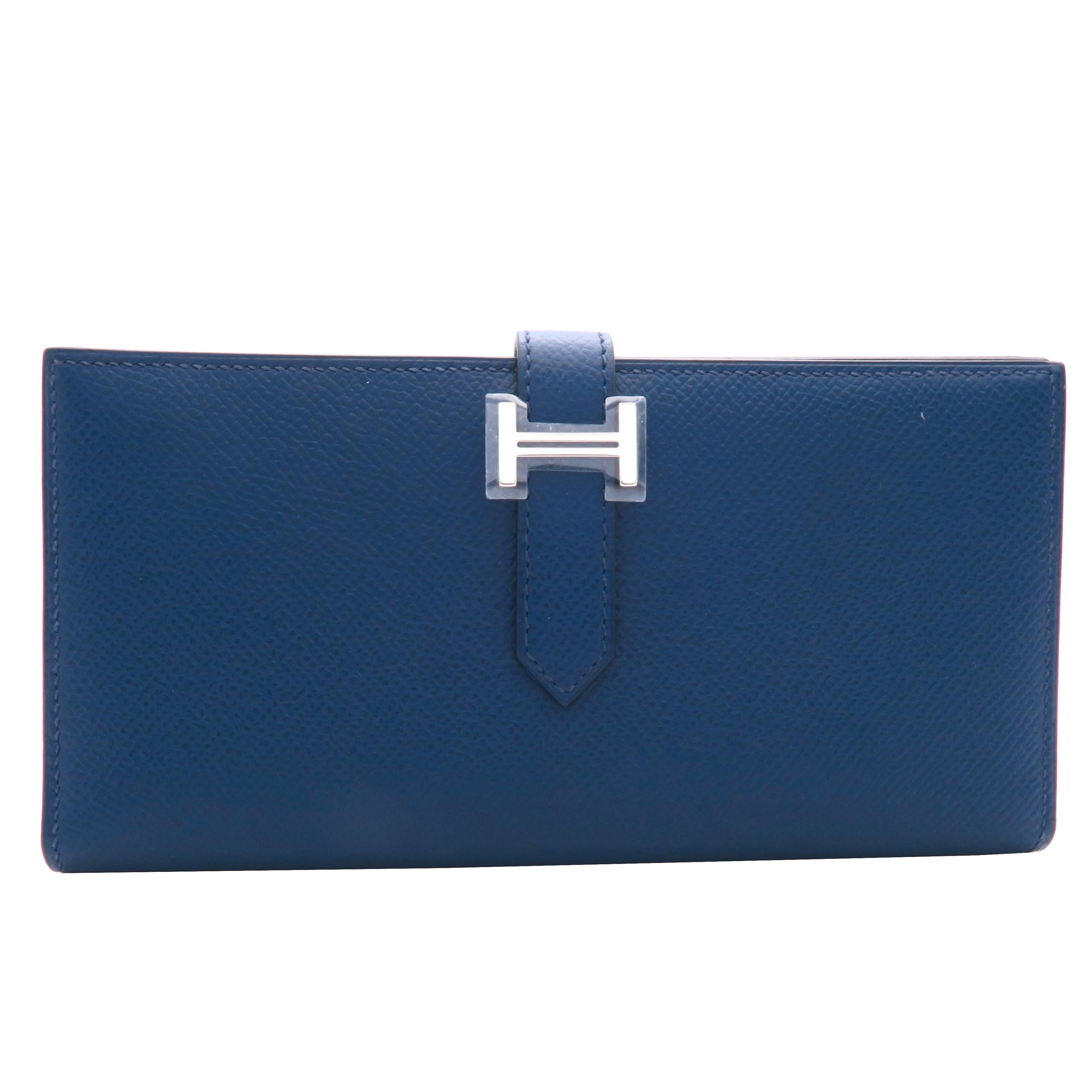 Hermes Bearn Wallet Colvert Veau Epsom Leather Long Wallet For Sale