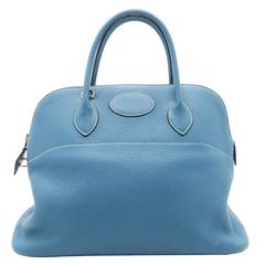 Hermes Bolide 37 Blue Jean Togo Leather Tote Bag