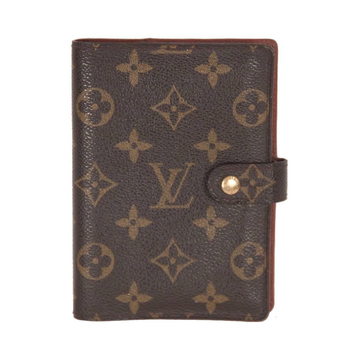 LOUIS VUITTON Brown Monogram Canvas SMALL 6 RING AGENDA COVER