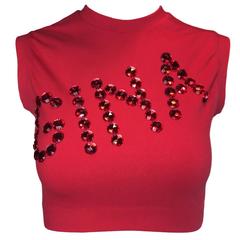 S/S 1992 Dolce & Gabbana Runway Gina Pin-up Crystal Crop Top 4