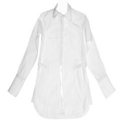 Balenciaga White Cotton & Leather Shirt 7