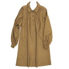 Chloe' Army Green Wool Shirt Dress 3