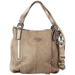 Tan Tod's Woven Satchel Bag