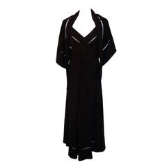 Christian Dior Haute Couture 2pc Black Gown w/Shawl, Betsy Bloomingdale 1970s 1