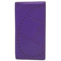 Hermes Evelyne Ultraviolet Purple Clemence Leather Long Wallet