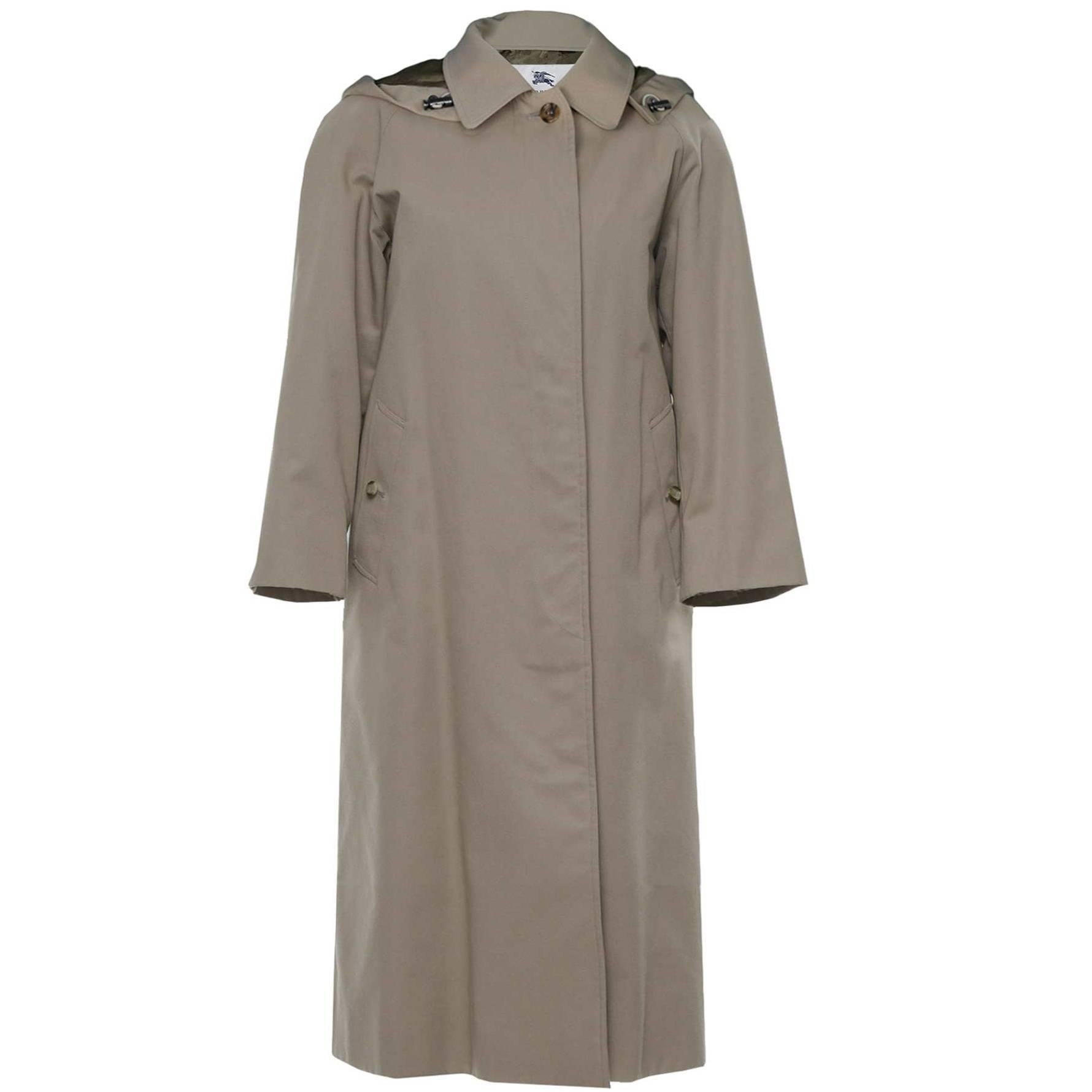 Burberry London Tan Trench Coat w/ Detachable Hood sz XL