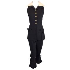 Documented S/S 1993 Runway Gianni Versace Couture Top Pant Ensemble Suit 38