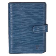 LOUIS VUITTON Blue EPI Leather SMALL 6 RING AGENDA COVER