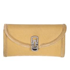 BULGARI BVLGARI Beige Velvet CLUTCH Bag w/ Rhinestones 10