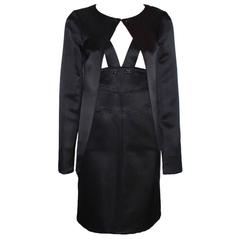 Gorgeous Chanel Black Silk Dress & Coat Suit Ensemble 1