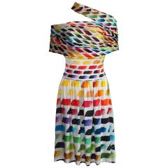Famous Chanel Watercolors Corset Silk Ensemble Dress 11