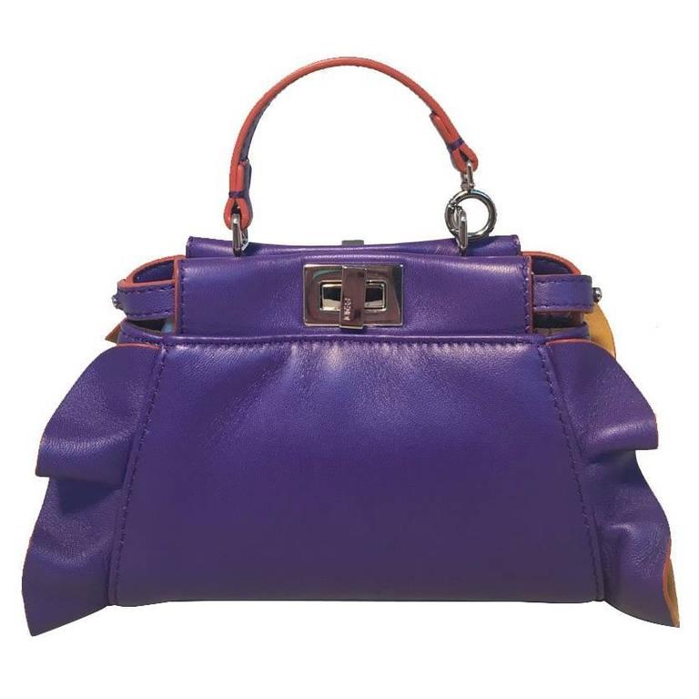 Fendi Micro Mini Peekaboo Bag in Purple and Amber For Sale at 1stdibs