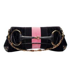 Gucci by Tom Ford Velvet GG Logo Exotic Lizard Skin Horsebit XXL Clutch Bag 7