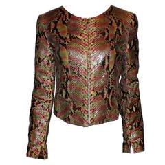 Gorgeous Chanel Exotic Python Skin Leather Jacket 4