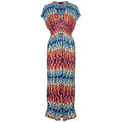 Missoni Multicolor Crochet Knit Maxi Dress Kaftan 10