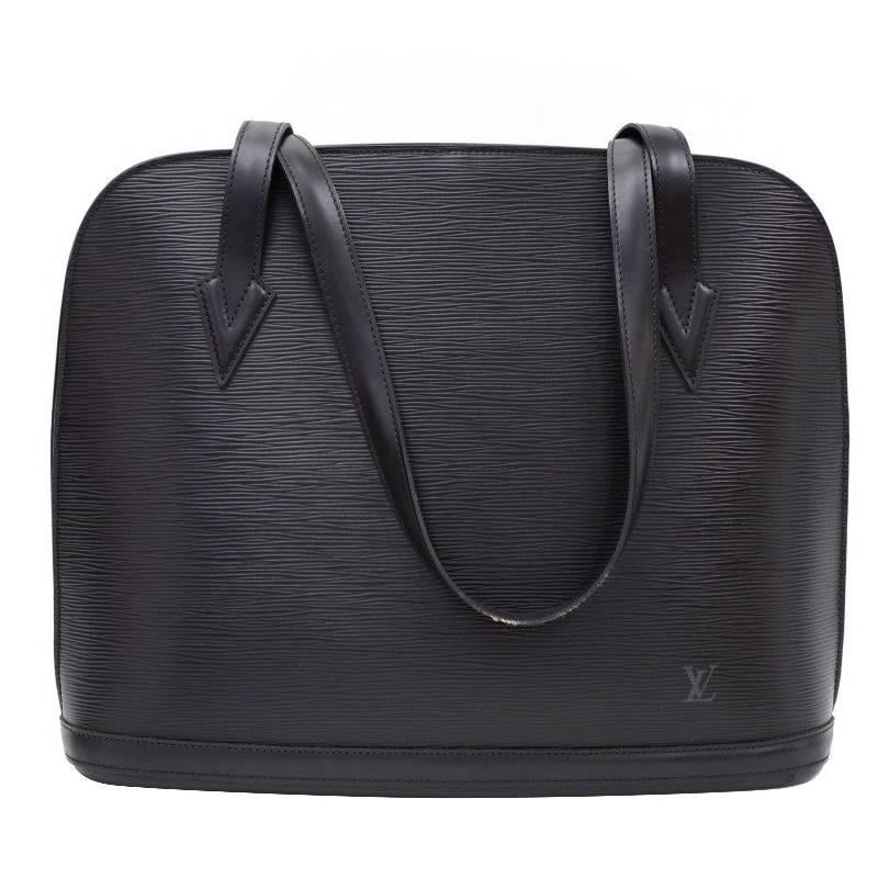 Louis Vuitton Lussac Black Epi Leather Large Shoulder Bag