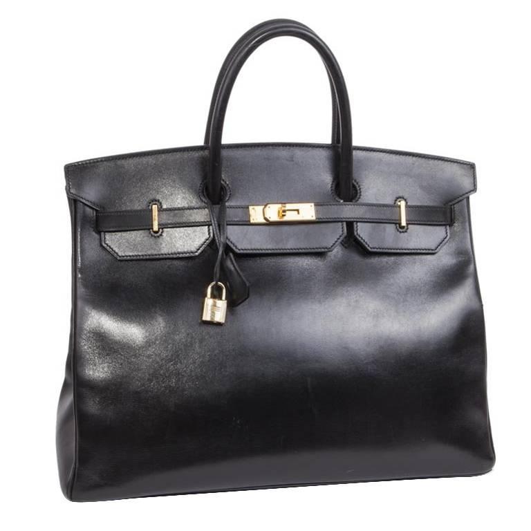 HERMES Birkin 40 in black box leather - VALOIS VINTAGE PARIS