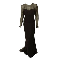 Christian Dior, Marc Bohan Haute Couture Black Chiffon Gown, Betsy Bloomingdale