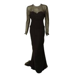 Christian Dior, Marc Bohan Haute Couture Black Chiffon Gown, Betsy Bloomingdale 2