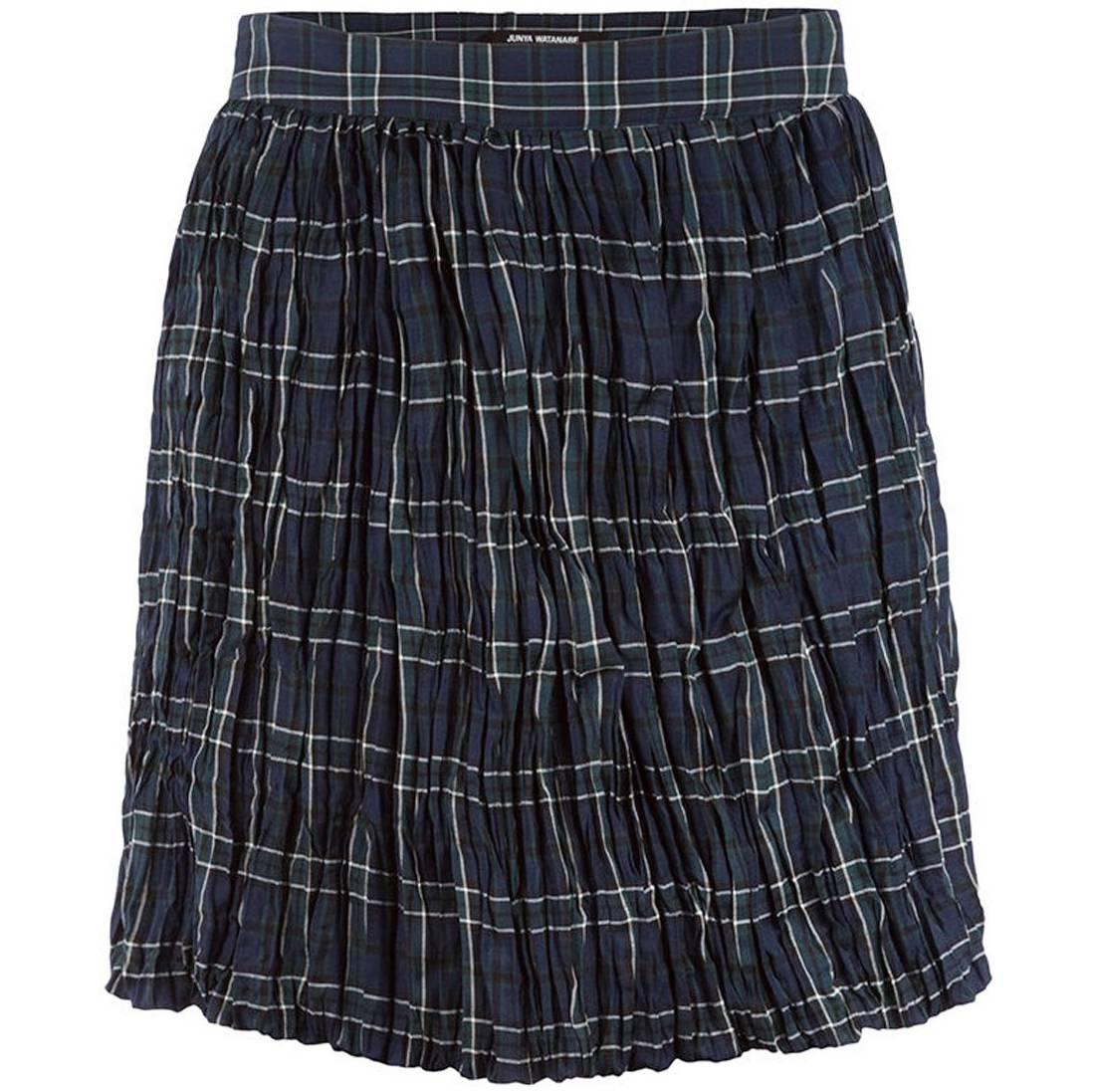 Junya Watanabe Comme des Garçons Plaid Crinkle Skirt For Sale