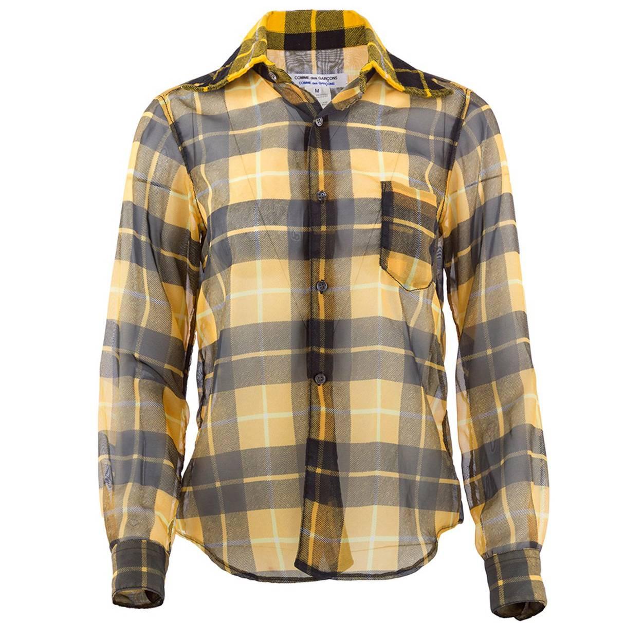 Comme des Gaçons Sheer Plaid Shirt