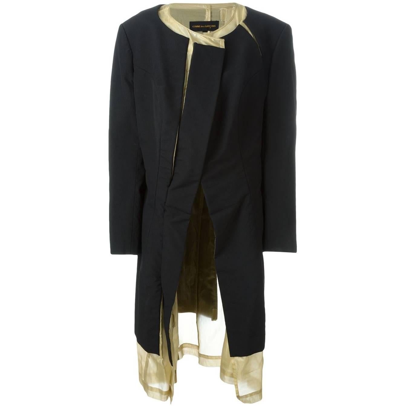 1997 COMME des GARÇONS Rei Kawakubo black and gold layered coat jacket