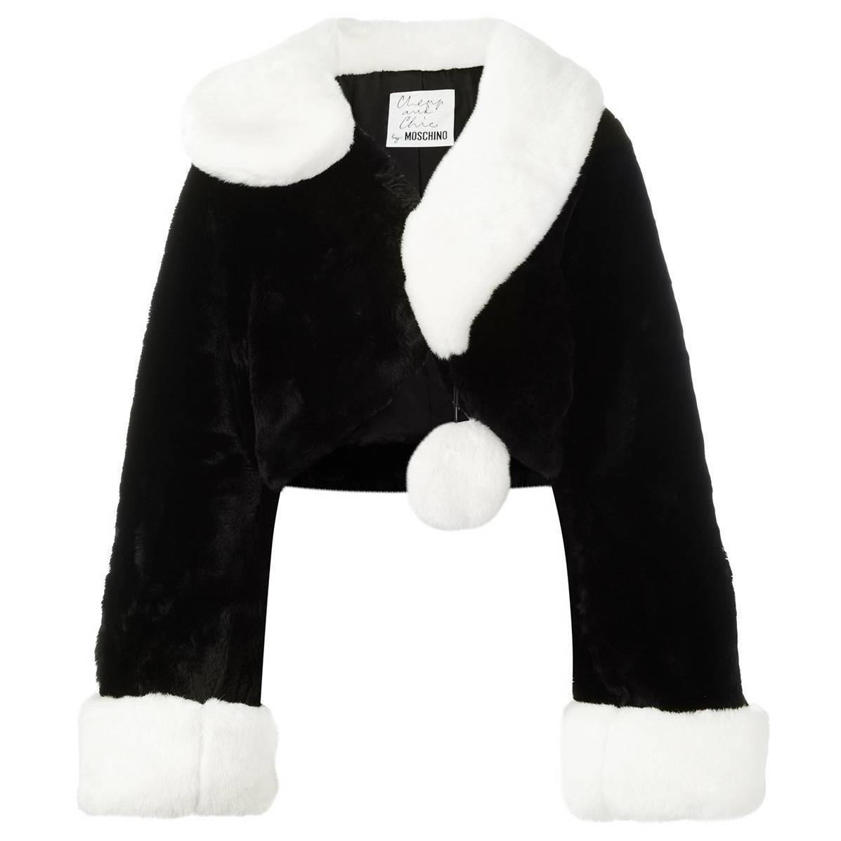1994  MOSCHINO faux fur "Question Mark" jacket For Sale