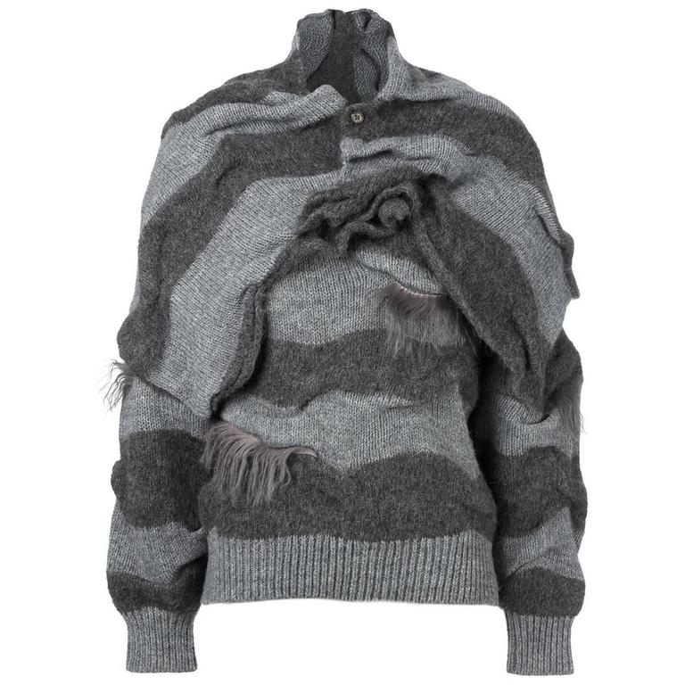 Vintage Issey Miyake Geometric Wool Jumper Size S