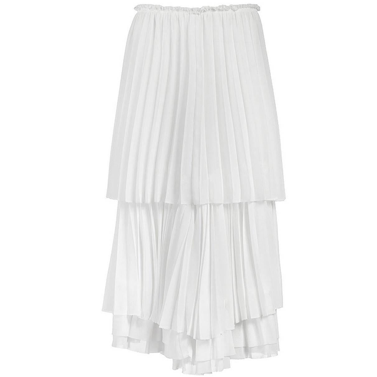 Comme des Garçons Pleated Silk Skirt For Sale