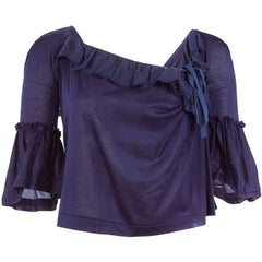 Tao Comme des Garçons Ruffle Sleeve Tie Back Top