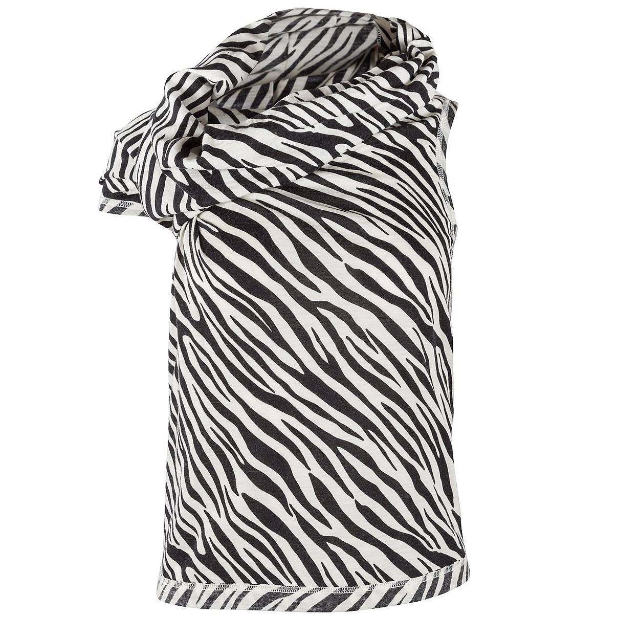 Junya Watanabe Comme des Garçons Asymmetric Zebra Print Knit Top For Sale