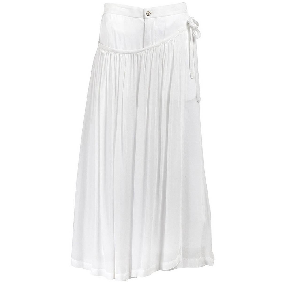Comme des Garçons White Draped Apron Overlay Skirt For Sale