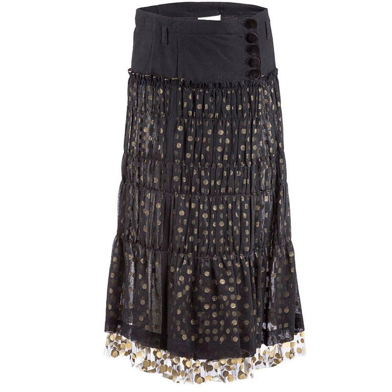 Tao Comme des Garçons Black Tulle Skirt with Gold Dots at 1stDibs ...